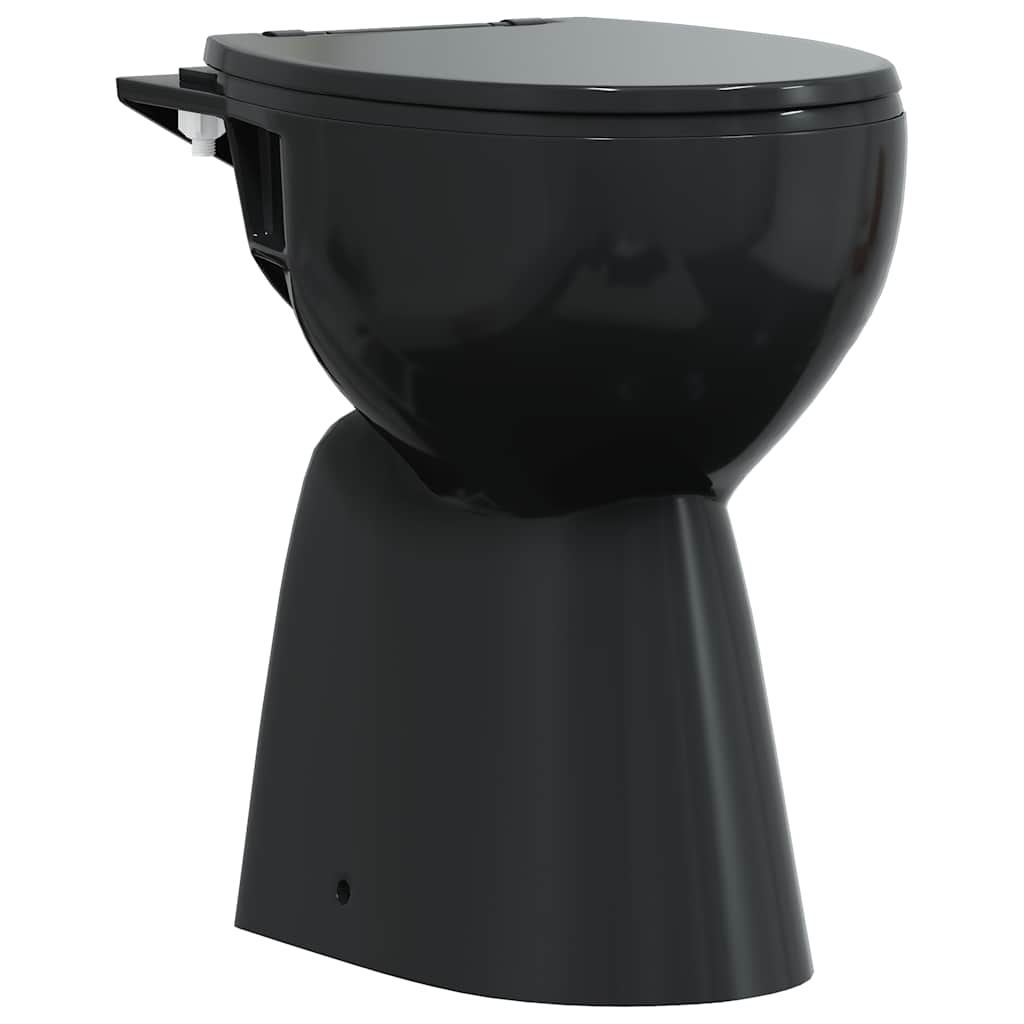 Vidaxl-Toilette erhöht 7 cm weiß, borgendere Keramikschwarz