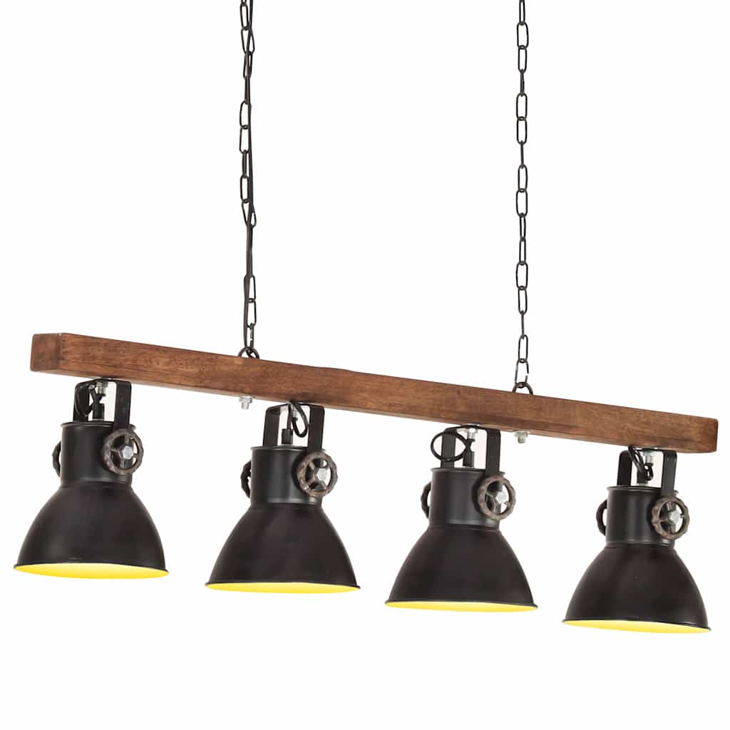 Vidaxl plafondlamp industrieel e27 mangohout zwart