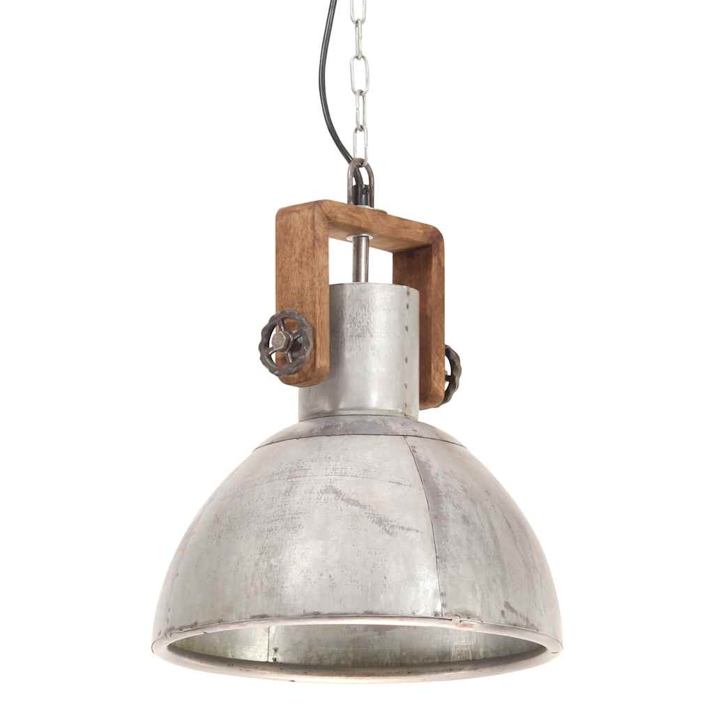 VidaXL Industrielle Pendelleuchte Rund 25 W E27 30 cm Silberfarben