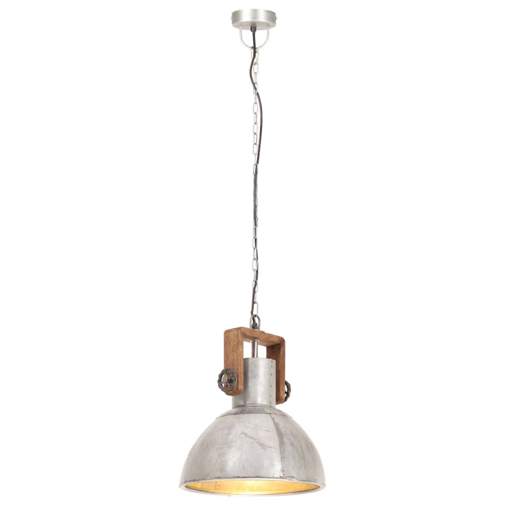 VidaXL Industrielle Pendelleuchte Rund 25 W E27 30 cm Silberfarben