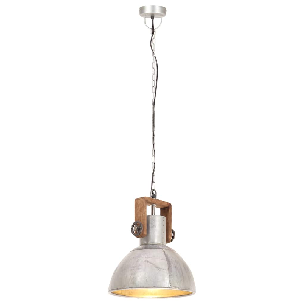 VidaXL Industrielle Pendelleuchte Rund 25 W E27 30 cm Silberfarben