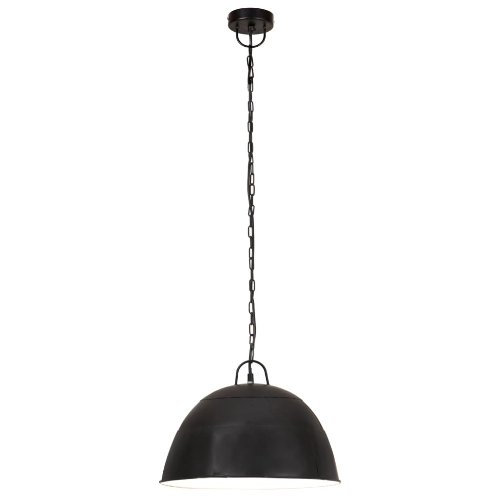 VidaXL Industrielle Vintage-Pendelleuchte, rund, 25 W, E27, 41 cm, Schwarz