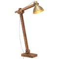 Vidaxl vloerlamp e27 massief mangohout messingkleurig