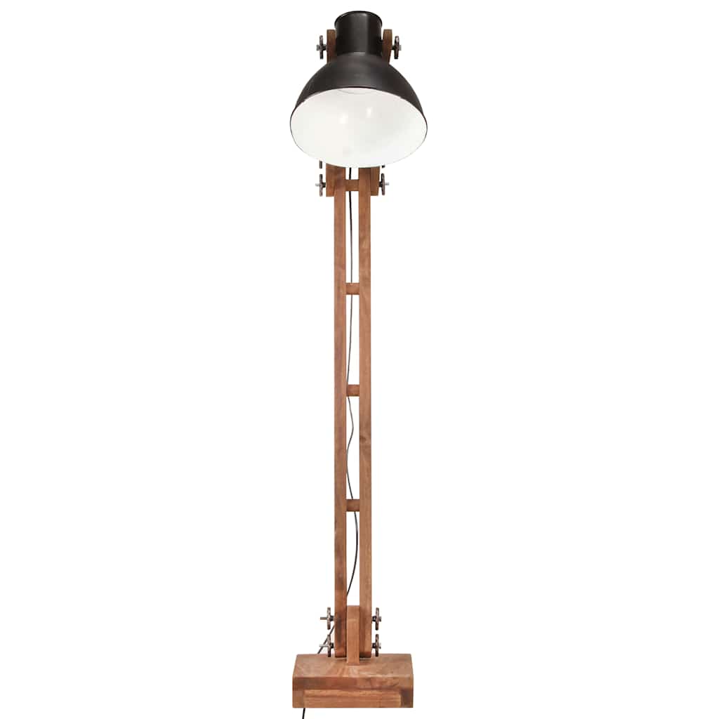 Vidaxl vloerlamp e27 massief mangohout zwart