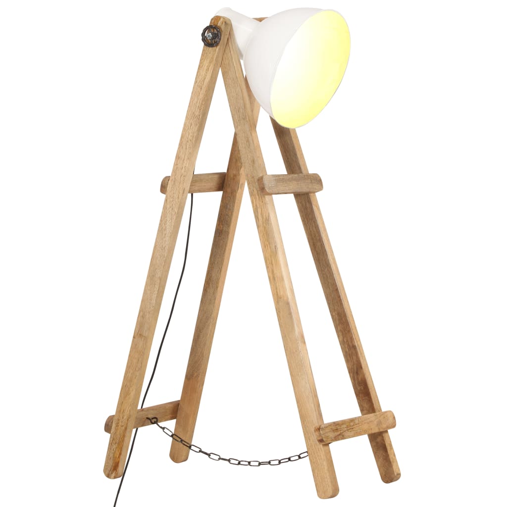 VidaXL Stehlampe E27 Massives Mangoholz Weiß