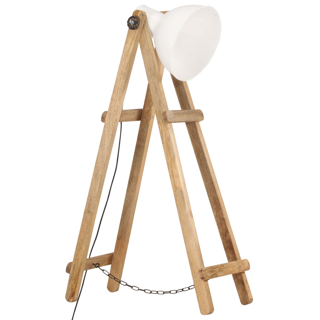 VidaXL Stehlampe E27 Massives Mangoholz Weiß