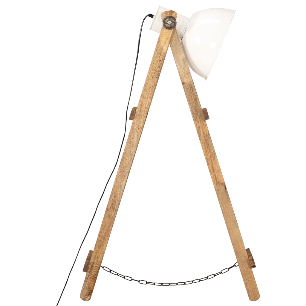 VidaXL Stehlampe E27 Massives Mangoholz Weiß