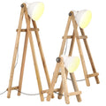 Vidaxxl -Stehlampen 3 ST E27 Massives Mangoholz Weiß