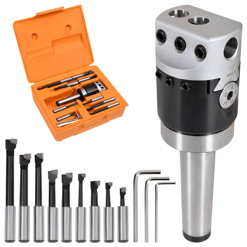 Vidaxl 15-delige boorgereedschapsset met f1-12 mt3-m12 boorkop 50 mm