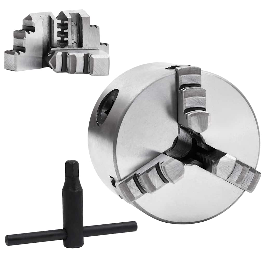 Vidaxl klauwplaat met 3 bekken zelfcentrerend 80 mm staal k11 80