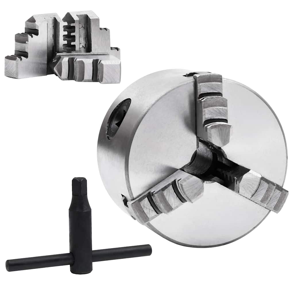 VidaXL 3-Backen-Selbstzentrierfutter, 80 mm Stahl