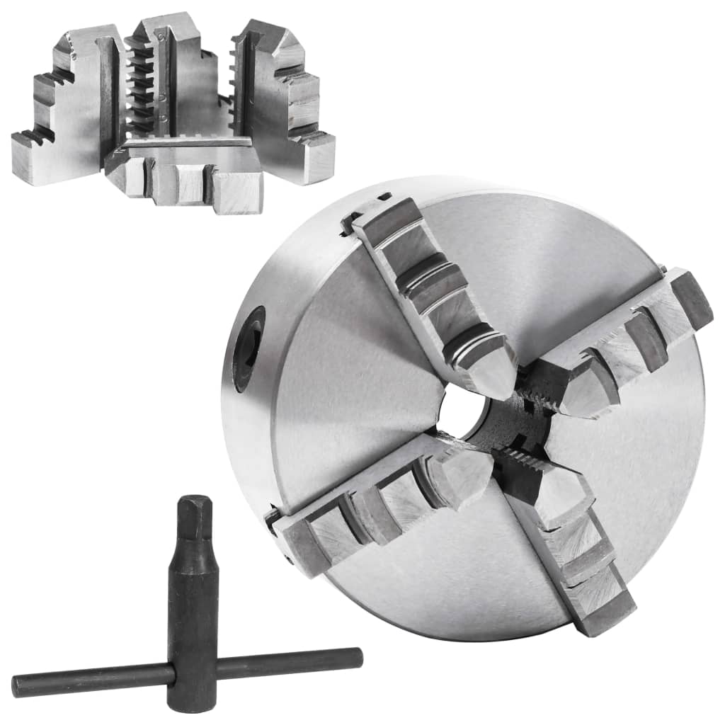 VIDAXL -Klauenplatte mit 4 Becken -Selbstzentrieren von 125 mm Stahl