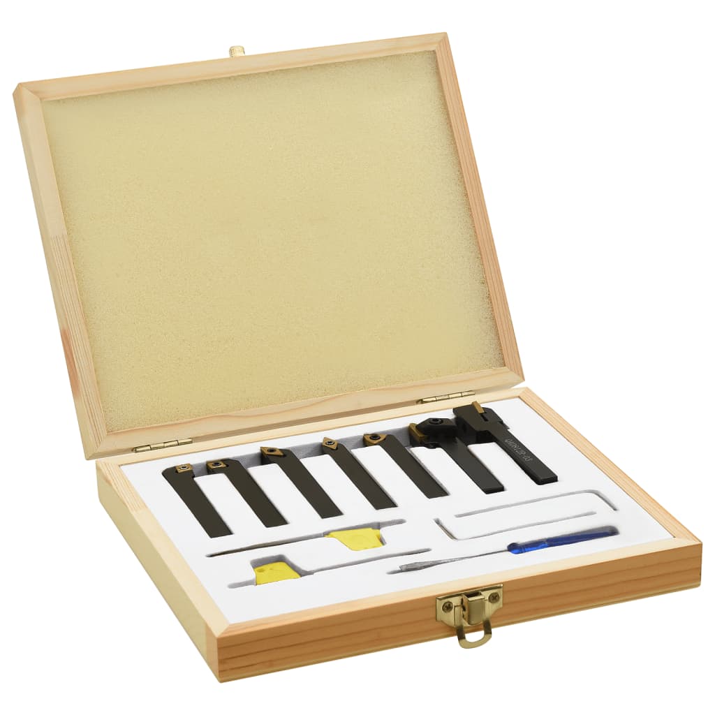 VidaXL 12-teiliger Wendeschneidplatten-Drehwerkzeugsatz 70 mm 8x8 mm