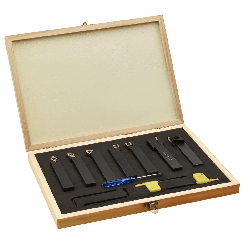 VidaXL 12-teiliger Wendeschneidplatten-Drehwerkzeugsatz 100 mm 16x16 mm
