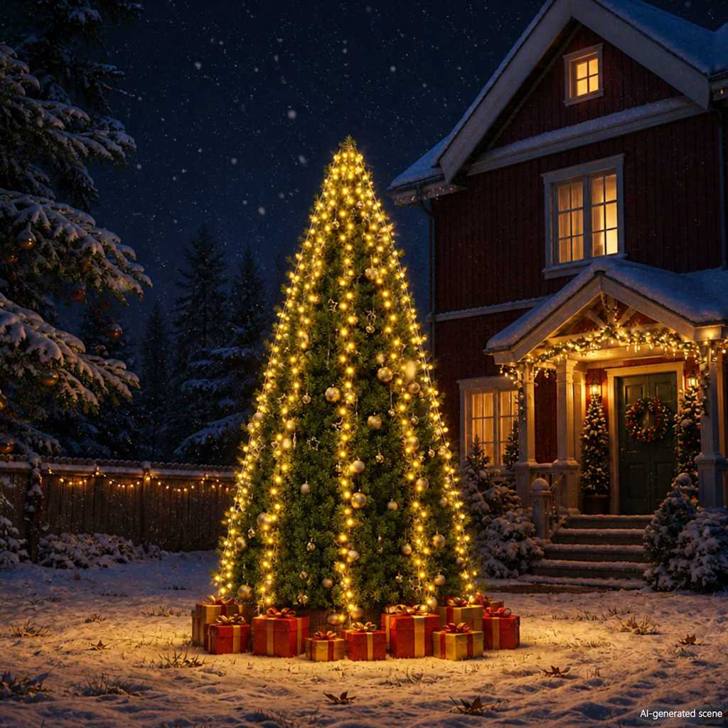 VidaXL Weihnachtsbaumbeleuchtung mit 300 LEDs, Gesamtlänge 300 cm