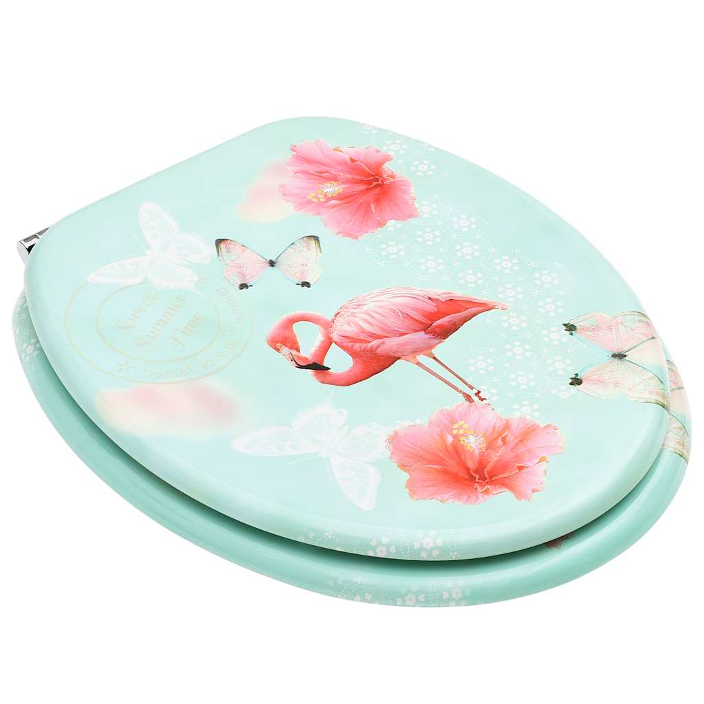 VidaXL WC-Sitz mit Deckel, Flamingo, MDF