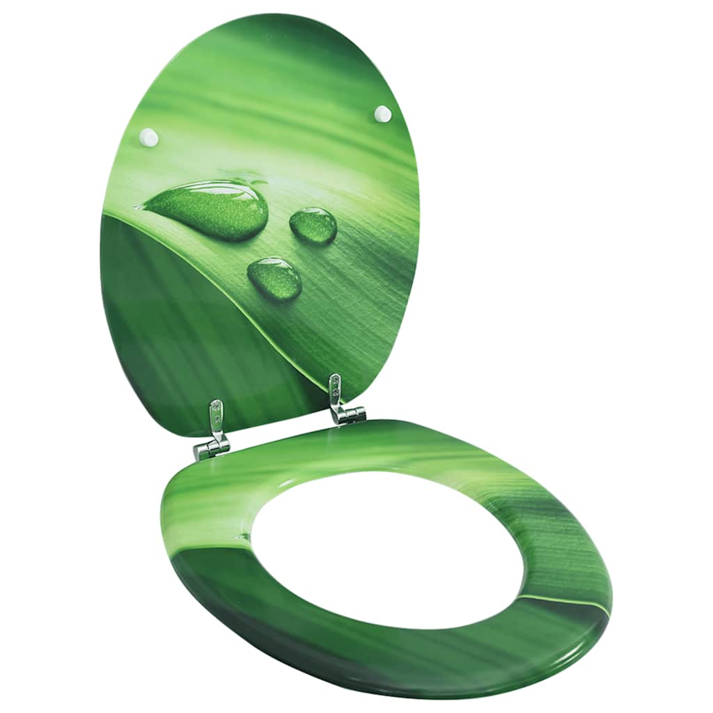 VidaXL WC-Sitz mit Deckel, Wassertropfen-Optik, MDF, Grün