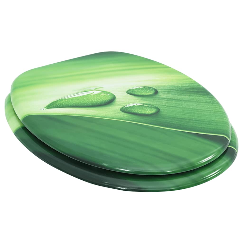 VidaXL WC-Sitz mit Deckel, Wassertropfen-Optik, MDF, Grün
