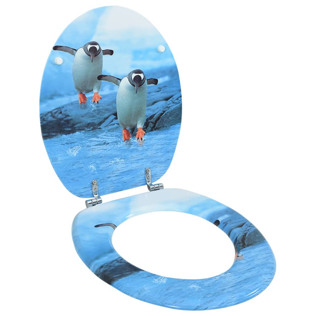VidaXL WC-Sitz mit Deckel Pinguin MDF