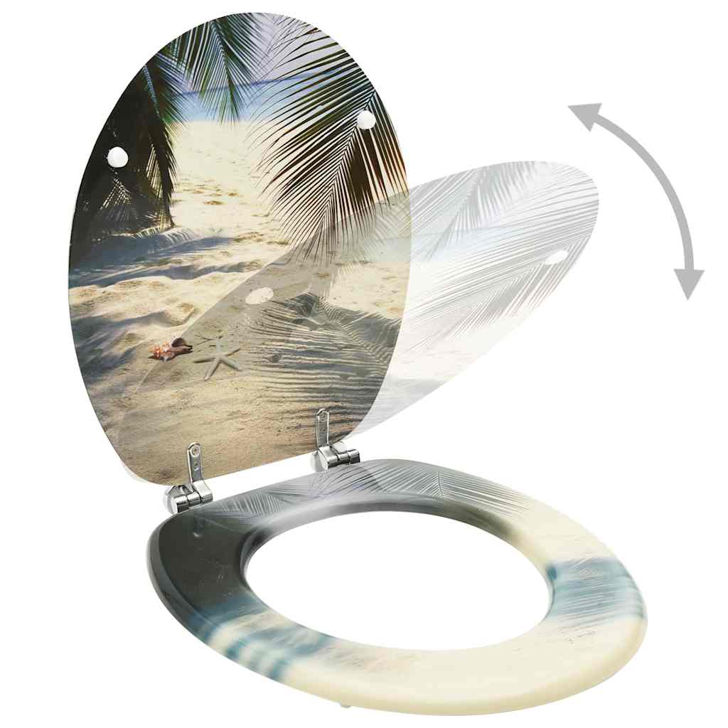 VidaXL WC-Sitz mit Deckel, Strand-MDF