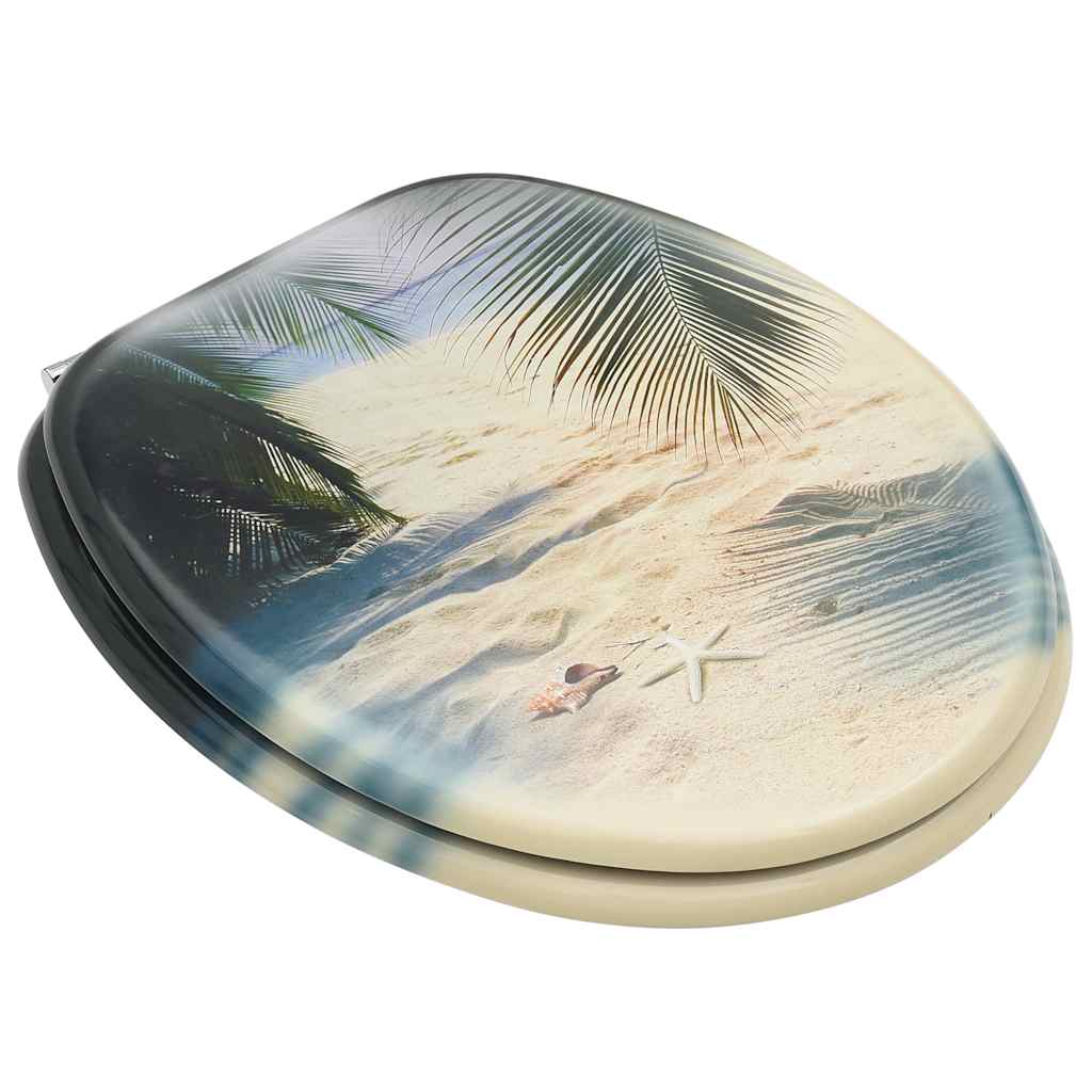 VidaXL WC-Sitz mit Deckel, Strand-MDF