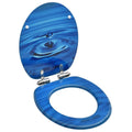 VidaXL WC-Sitz mit Soft-Close-Deckel, Wassertropfen-Optik, MDF, Blau
