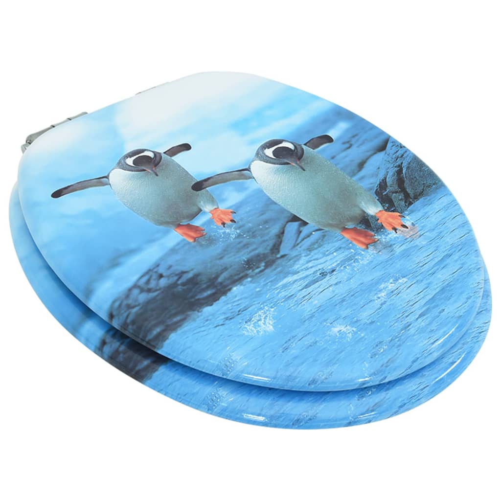 VidaXL WC-Sitz mit Soft-Close-Deckel, Pinguin-MDF