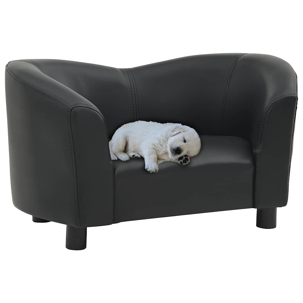 VidaXL Hundebank 67x41x39 cm, Kunstleder, schwarz