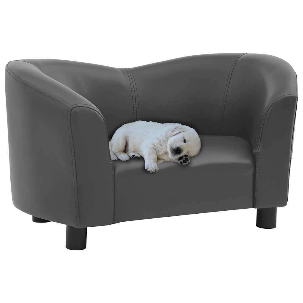 VidaXL Hundebank 67x41x39 cm, Kunstleder, grau