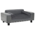VidaXL Hundebank 81x43x31 cm Plüsch und Kunstleder grau