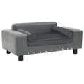 VidaXL Hundebank 81x43x31 cm Plüsch und Kunstleder grau