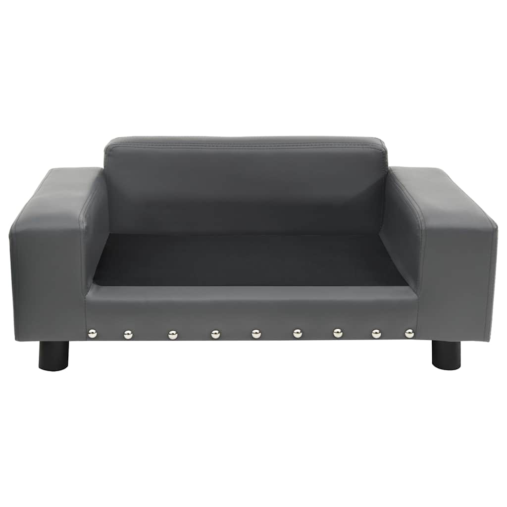 VidaXL Hundebank 81x43x31 cm Plüsch und Kunstleder grau