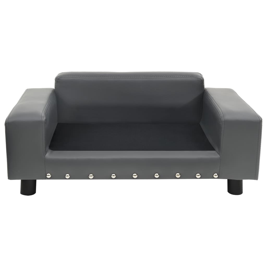 VidaXL Hundebank 81x43x31 cm Plüsch und Kunstleder grau