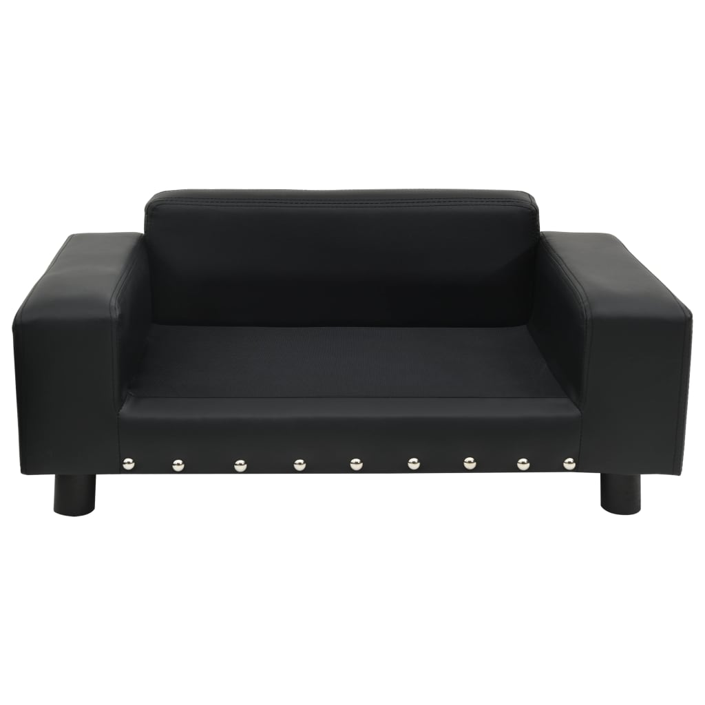 VidaXL Hundebank 81x43x31 cm Plüsch und Kunstleder schwarz