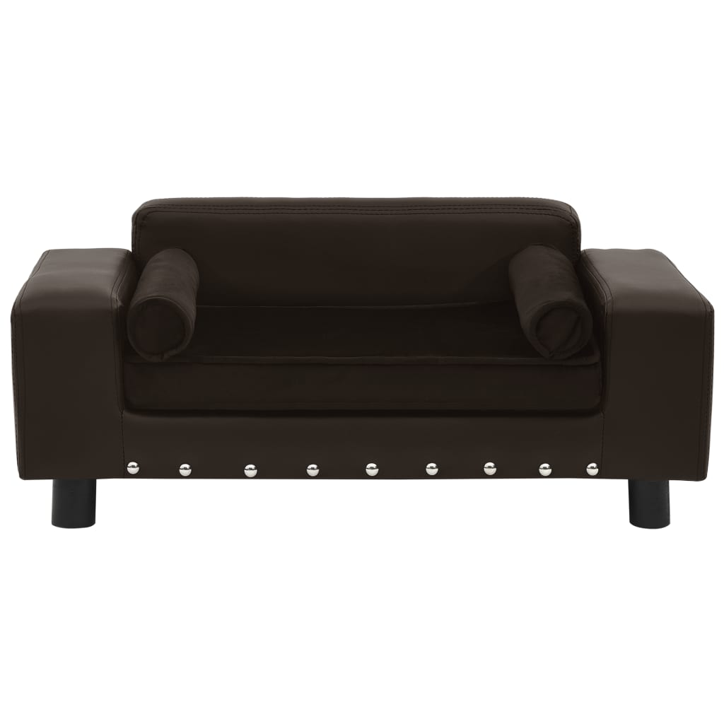 VidaXL Hundebank 81x43x31 cm Plüsch und Kunstleder braun