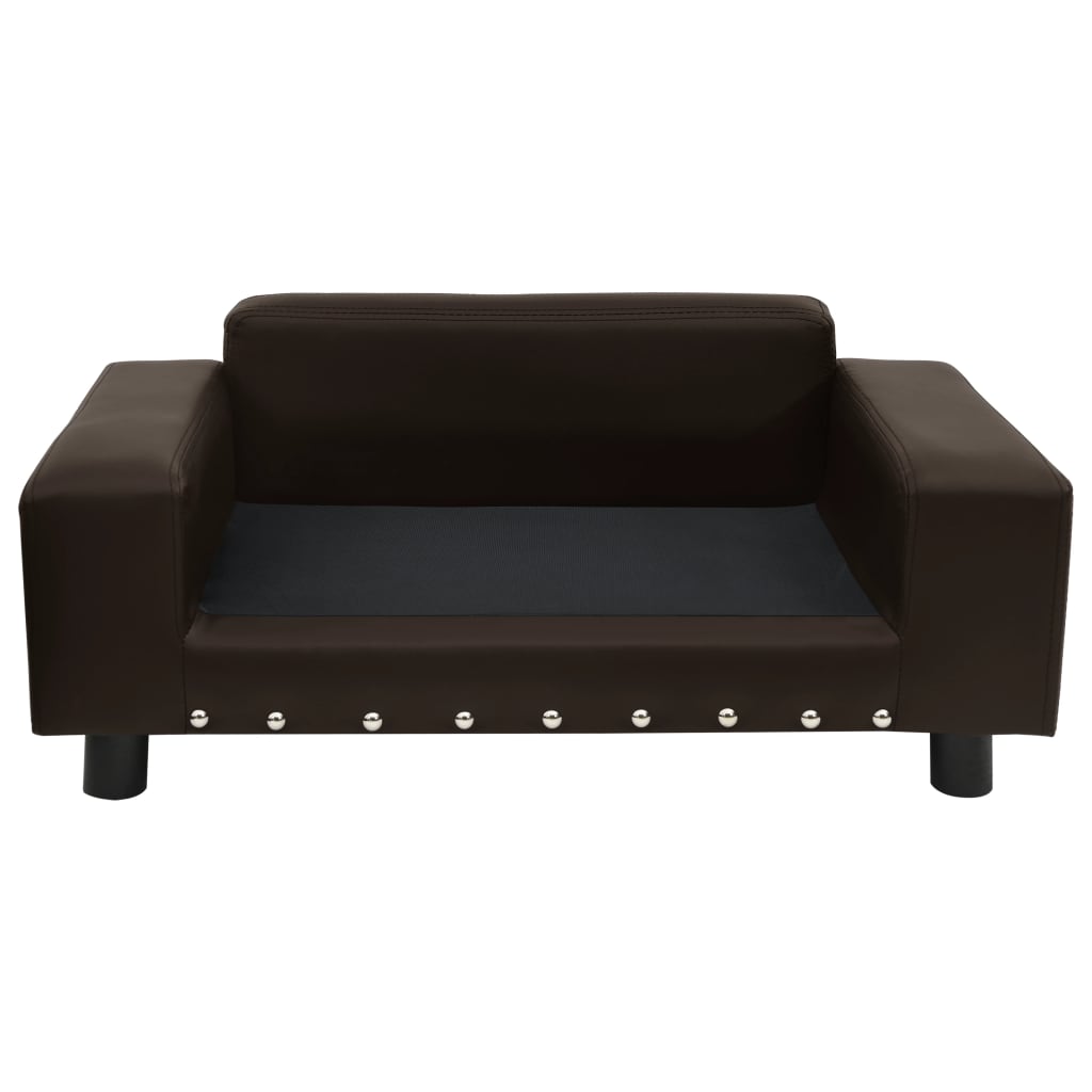 VidaXL Hundebank 81x43x31 cm Plüsch und Kunstleder braun
