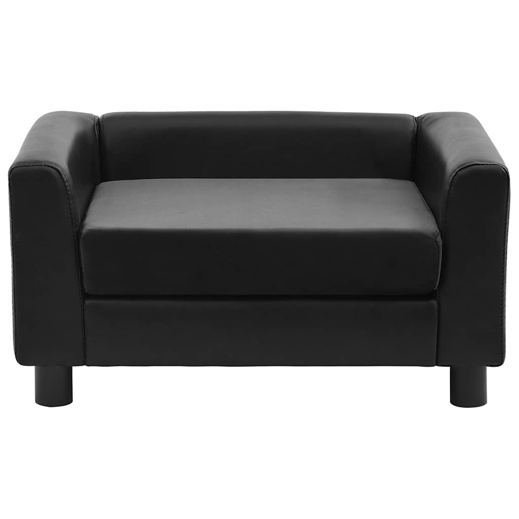 VidaXL Hundebank 60x43x30 cm Plüsch und Kunstleder schwarz
