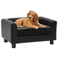 VidaXL Hundebank 60x43x30 cm Plüsch und Kunstleder schwarz