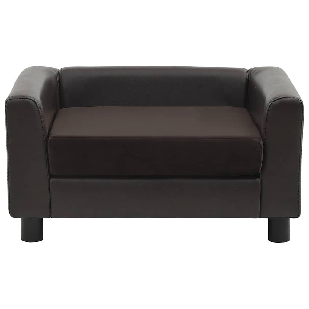 VidaXL Hundebank 60x43x30 cm Plüsch und Kunstleder braun