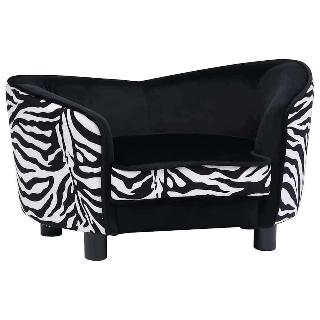 VidaXL Hundebank 68x38x38 cm Plüsch schwarz