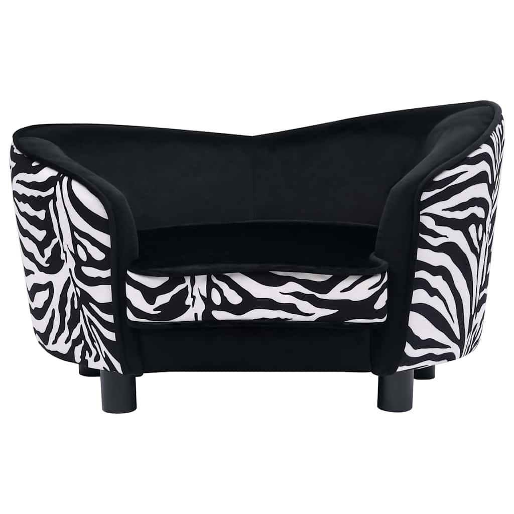 VidaXL Hundebank 68x38x38 cm Plüsch schwarz