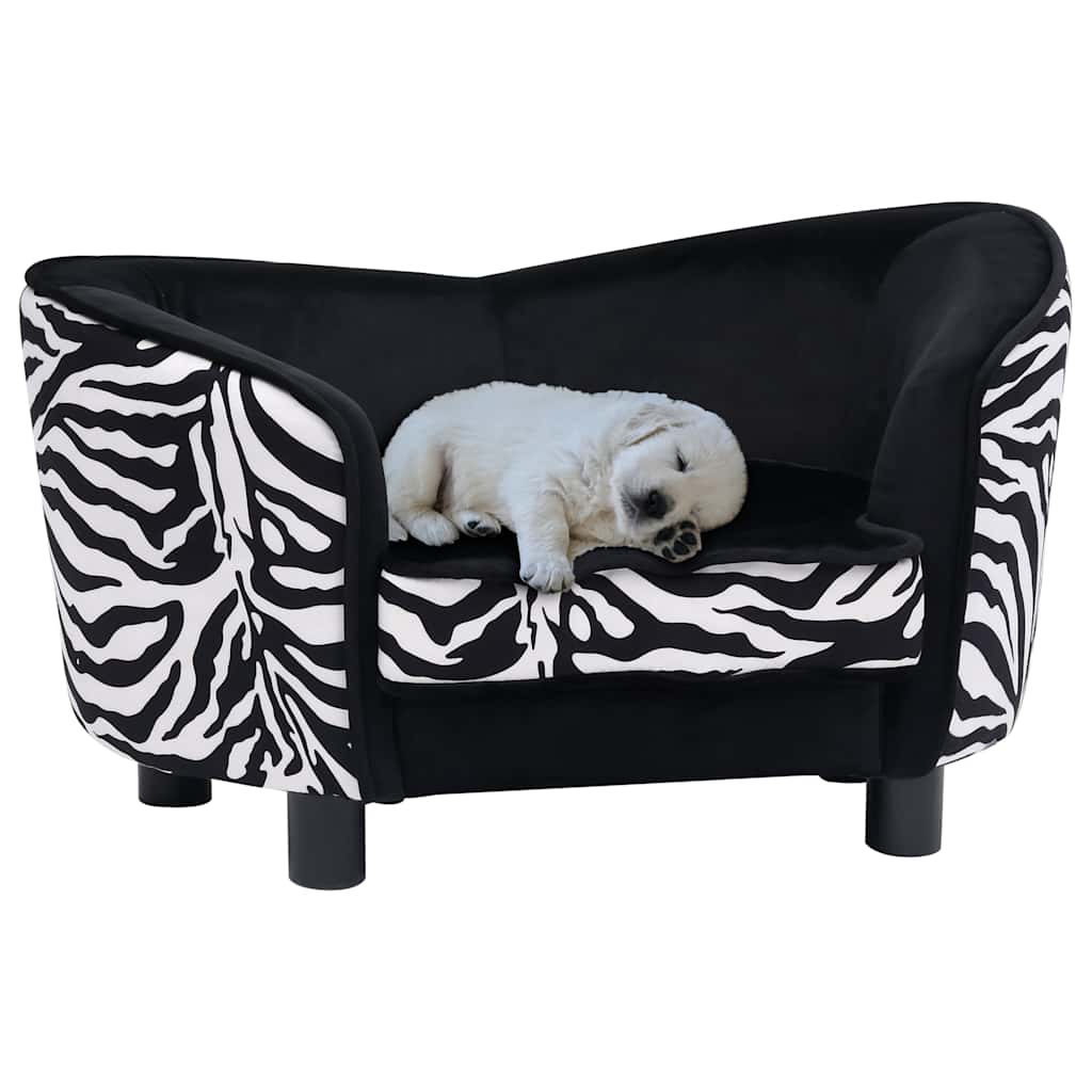 VidaXL Hundebank 68x38x38 cm Plüsch schwarz