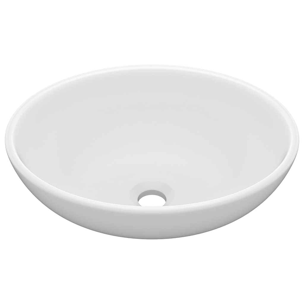 Vidaxl wastafel ovaal 40x33 cm keramiek matwit