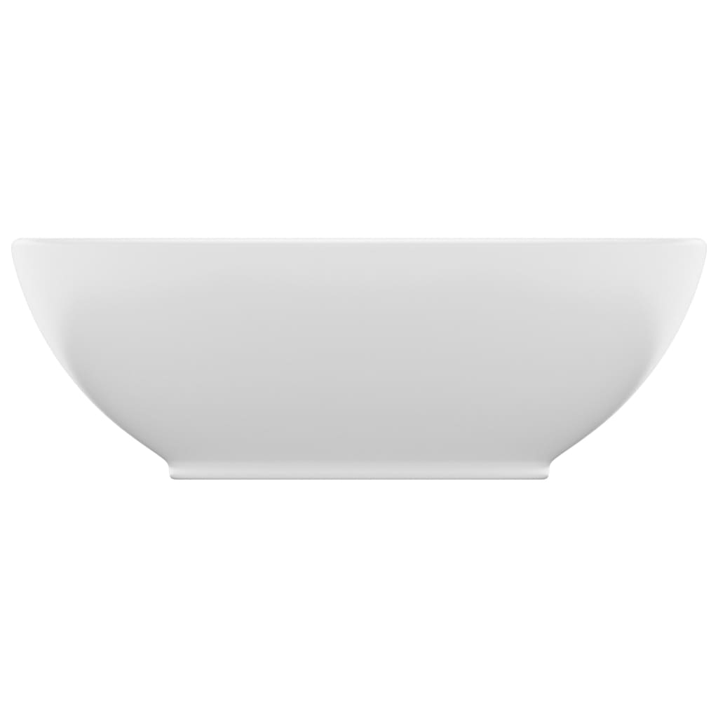 VIDAXL Waschtisch Oval 40x33 cm Keramikmatt Weiß