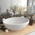 VIDAXL Waschtisch Oval 40x33 cm Keramikmatt Weiß