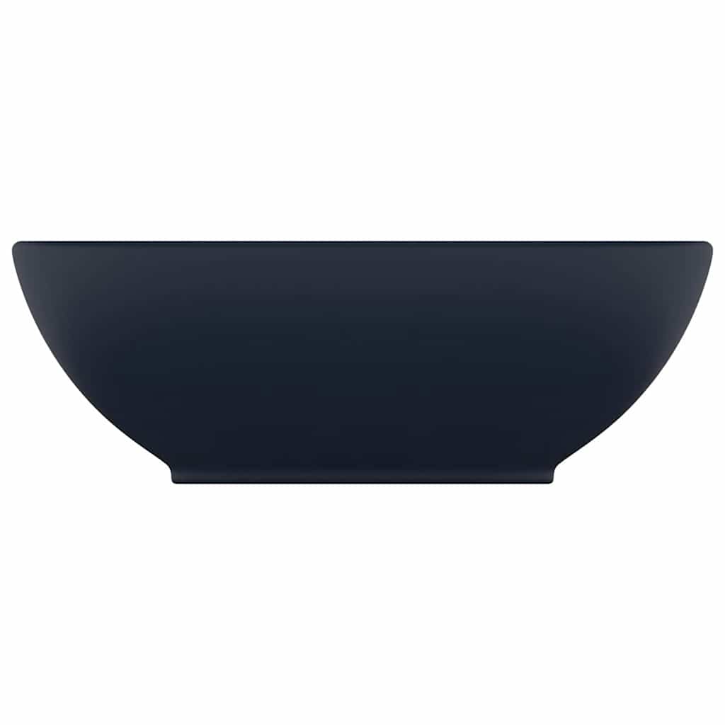 Vidaxl wastafel ovaal 40x33 cm keramiek mat donkerblauw