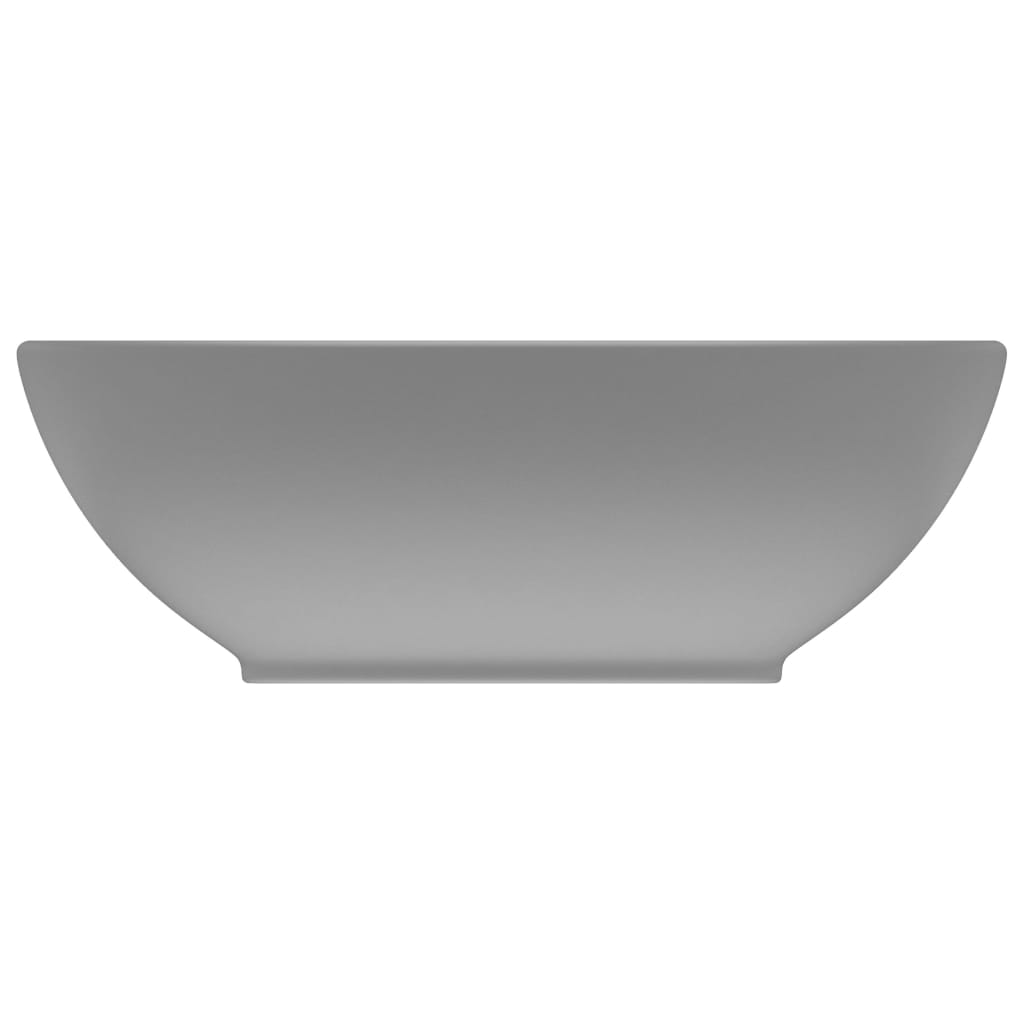 VIDAXL Waschtisch Oval 40x33 cm Keramik Matt Hellgrau