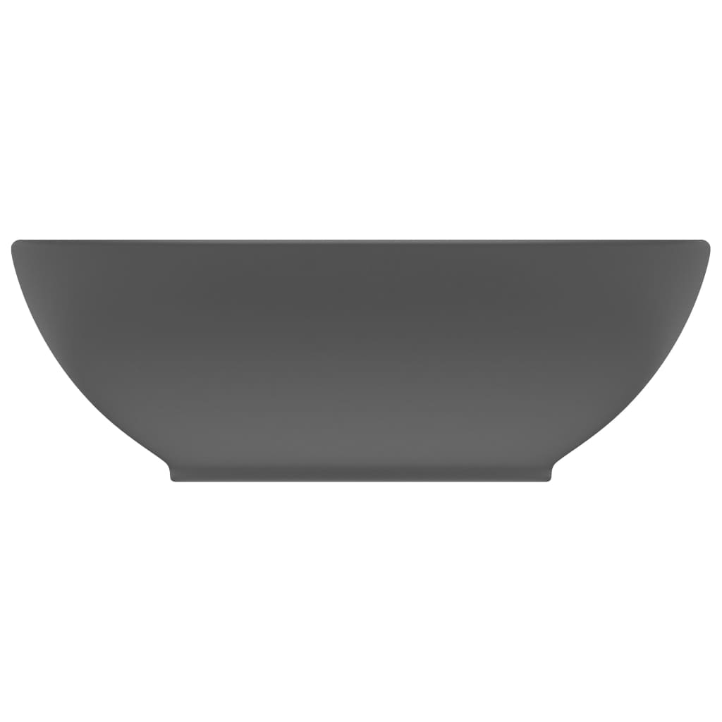 VIDAXL WASCHBECKEN OVAL 40x33 cm Keramikmatte dunkelgrau