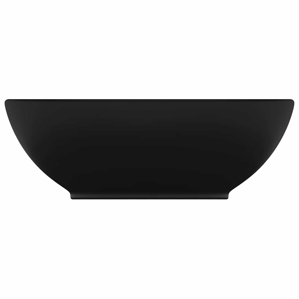 VIDAXL Waschtisch Oval 40x33 cm Keramik mattschwarz