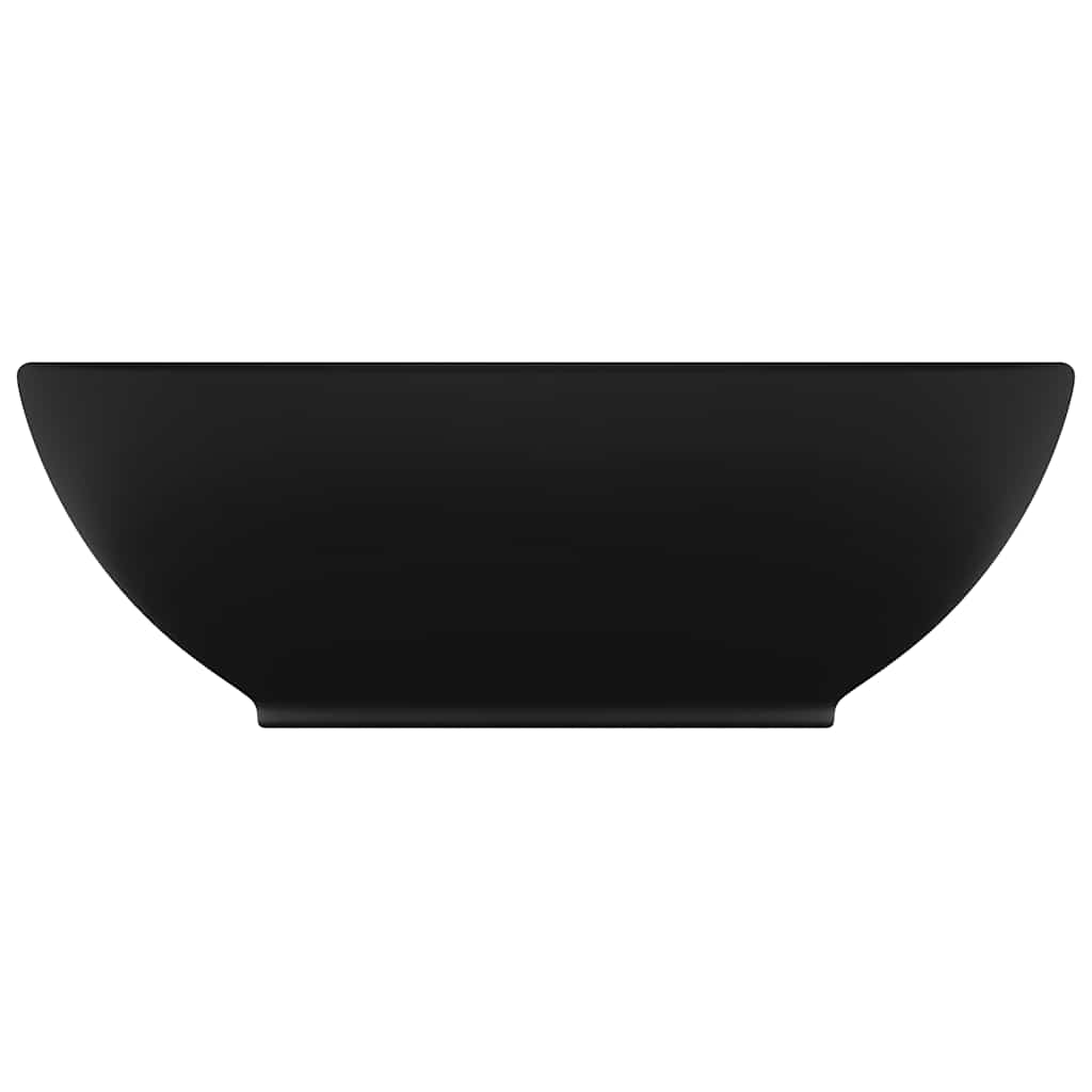 Vidaxl wastafel ovaal 40x33 cm keramiek matzwart